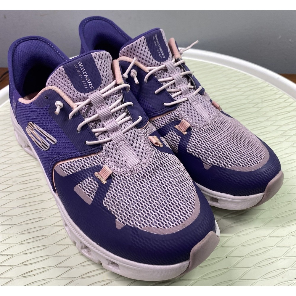 Skechers Women Slip-on Purple Glide Step Pro Stretch Sneakers Cushion Shoes 8‎ W